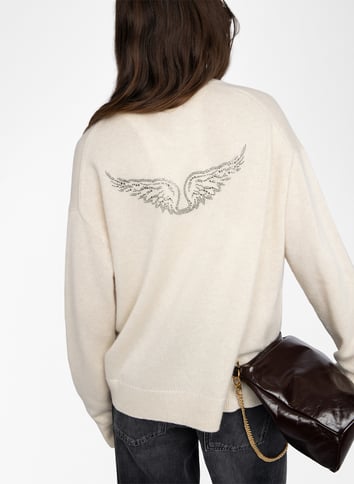 Pull col V en cachemire ZADIG&VOLTAIRE Blanc